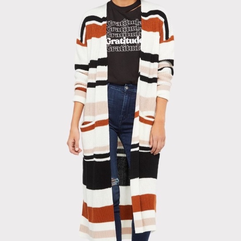 NWT ALLISON JOY EVEREVE PHOEBE STRIPE CARDIGAN